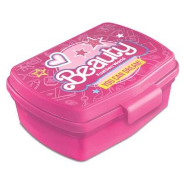 Imagem de Lancheira Plástica Infantil Divisória Trava Comida Lanche Escolar - Us