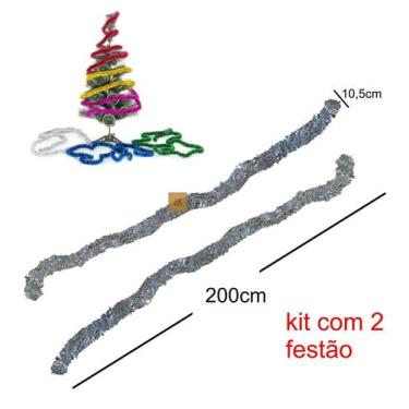 Imagem de Kit c2 Festao Aramado para Decoração de Arvore De Natal Fest - PNG, pr