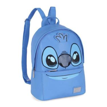 Imagem de Mochila Casual Disney Stitch Azul Com Alça Feminina Luxcel
