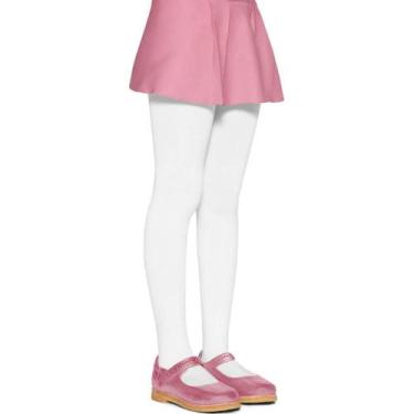 Imagem de Meia-Calça Infantil Fio 80 Lobinha Lupo 02576-001 Microfibra, M, Branc