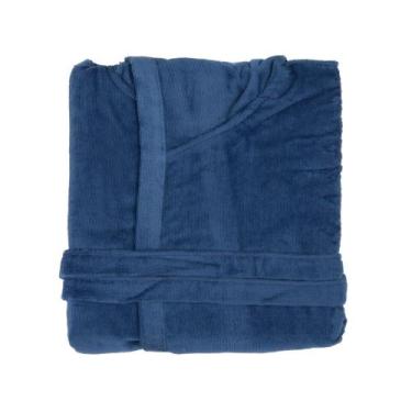 Imagem de Roupão Infantil Döhler Felpa Velour com Capuz - Azul - Azul