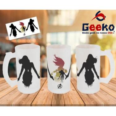 Imagem de Caneca de Chopp Viúva Negra Black Widow Geeko, Jateada, 500ml