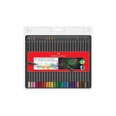 Imagem de Lapis De Cor Faber Castell Super Soft 24 Cores Madeira Preta, 24 Cores