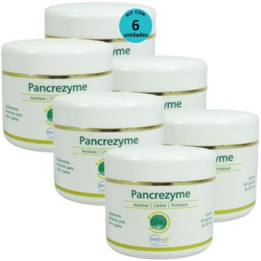 Imagem de Pancrezyme 60 Cápsulas 280mg Para Cães e Gatos Inovet Kit Com 6
