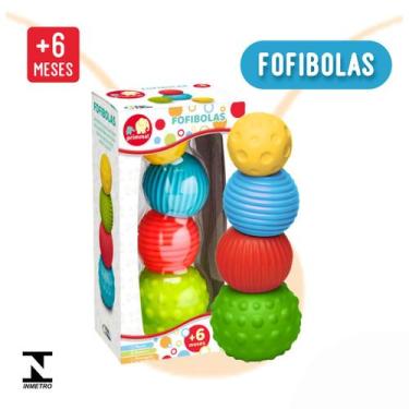 Imagem de Fofibolas Brinquedo Mordedor Empilhar Bolas Coloridas Macio - Pais&Fil