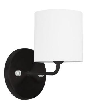 Imagem de Arandela Preta De Cupula Cilíndrica Branca - MARRYLUZ