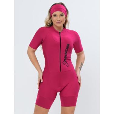 Imagem de Macaquinho De Ciclismo Feminino - Forro GEL - Pink Moving Savancini (7