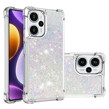 Imagem de Monwutong Capa de telefone de ajuste fino para Xiaomi Poco F5 5G, glitter líquido efeito areia movediça silicone macio TPU capa moderna com lente de câmera e capa de proteção de tela para Xiaomi Poco