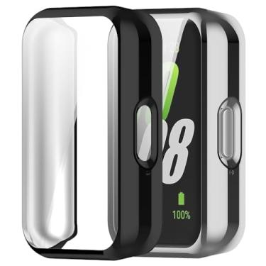 Imagem de Accdeny [2 peças] Capa compatível com Samsung Galaxy FIT 3, capa protetora completa preta de alta transparência com protetor de tela, [antimanchas] [resistente a arranhões] TPU preto prata