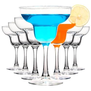 Imagem de Conjunto de 7 taças Margarita elegantes de 227 g, taças de vinho Margarita com caule, copos de Margarita de vidro transparente para Margarita, Martini, coquetel ou gin