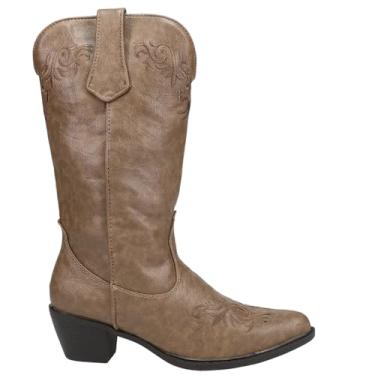 Imagem de ROPER Botas femininas Brooklyn bico redondo casual cano médio salto baixo 2,5-5 cm - bege, Bronzeado, 39