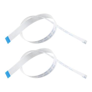 Imagem de LT Easiyl 2 peças de 7 pinos botão de reinicialização de energia, cabo flexível de substituição, cabo flexível compatível com Sony PS2 30001-39001 peça de reparo do controlador