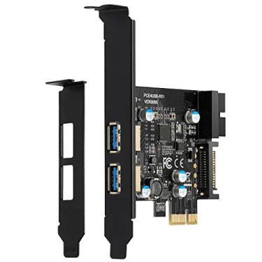 Imagem de YBBOTT Placa PCI E USB 3.0 PCI Express 1X 2 portas com conector USB 3.0 interno de 19 pinos Superspeed 5Gbps PCI E USBIII adaptador de controlador de cartão de expansão compatível com Windows 10, 8,