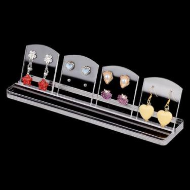 Imagem de PH PandaHall Suporte de brinco de acrílico com 4 cartões para brincos para exibição de joias, suporte organizador de brincos para venda de pequenos brincos, suporte para casa, comércio de pequenas