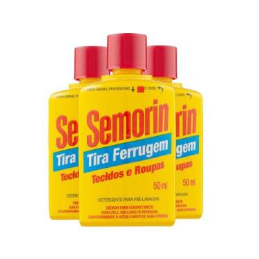 Imagem de Kit 3 Semorin Gotas O Tira Ferrugem Roupas 50ml Cada