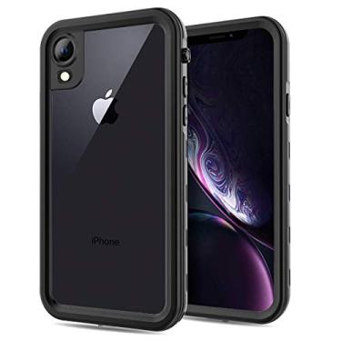 Imagem de FXXXLTF Compatível com Apple iPhone XR, capa protetora à prova d'água, à prova de choque, capa transparente à prova de neve para iPhone XR (6,1 polegadas, preta)
