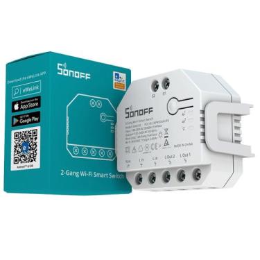 Imagem de Sonoff Dual R3 Automação 2ch Wifi Motor Cortina Persiana C/ Consumo En
