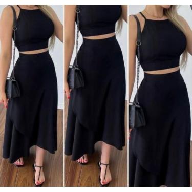 Imagem de Saia leve Fresquinha Forro Verão Mullet Midi Multiforma Blogueira Moda