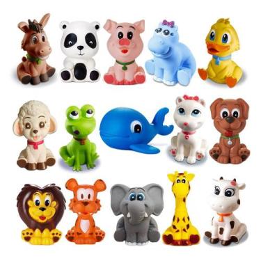 Imagem de Kit com 15 Brinquedos De Vinil Para Bebê A Partir De 3 Meses - Cometa