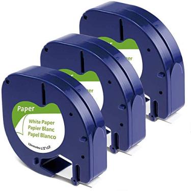 Imagem de Aonomi Substituição de fita branca de papel para refil Dymo Letratag compatível com refis Dymo Label Maker 1/2 x 13 para Letra Tag LT-100T LT-100H 200B QX50