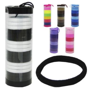 Imagem de kit acessorios para cabelo elastico / rabico colors com 18 pecas 4cm n