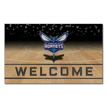 Imagem de FANMATS Tapete de porta Charlotte Hornets de borracha para migalhas cor da equipe 21943, 1 pacote