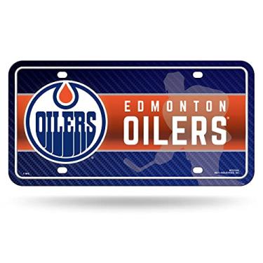 Imagem de Rico Industries Etiqueta automotiva de metal NHL Hockey Edmonton Oilers 21,5 cm x 28 cm - Ótimo para caminhão/carro/SUV