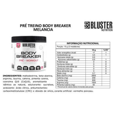 Imagem de Pré Treino Body Breaker  - Bluster Nutrition, Melancia, 300g