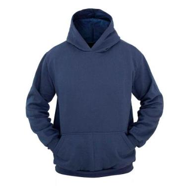 Imagem de Moletom Masculino Canguru Liso Moderno Macio Conforto - Ragor, M, Azul