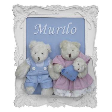 Imagem de Porta Maternidade Quadro Família Urso com Bebê Menino Quarto Bebê Infa