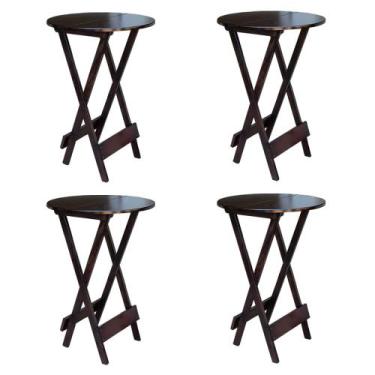 Imagem de Kit 4 Mesas de Madeira Bistrô Dobravel Ideal para Bar e Restaurante Im