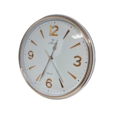Imagem de Relógio de parede redondo estilo metal pont. contínuo 28cm - Home