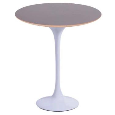 Imagem de Mesa Saarinen Lateral Fórmica Preta 42cm - Base Branca - mgsaarinen