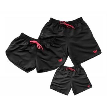 Imagem de Kit Família Short Moda Praia Relaxado Siri - 3 peças, P MASC - G FEM