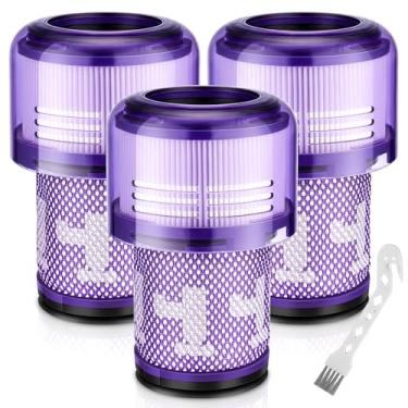 Imagem de Pacote com 3 filtros Hepa de substituição para aspirador de pó fino Dyson V12 Detect Slim V12 Detect Slim Extra V12, comparado com a peça 971517-01