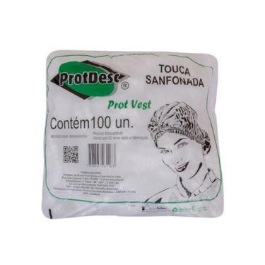 Imagem de Touca Sanfonada Branca Com 100 Unidades - ProtDesc