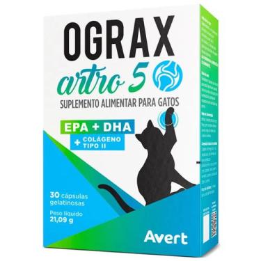 Imagem de Ograx Artro 5 Suplemento Alimentar para Gatos 30 Cápsulas - Avert