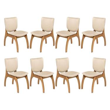 Imagem de Kit 8 Cadeiras para Mesa de Jantar 44 x 86 Cm Irlanda Madeira Maciça I