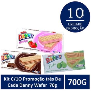 Imagem de Kit C/1O  três De Cada Danny Wafer  70g