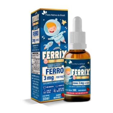 Imagem de Ferro Ferrix Kids Gotas Sabor Morango Flora 30ml Nativa - Flora Nativa