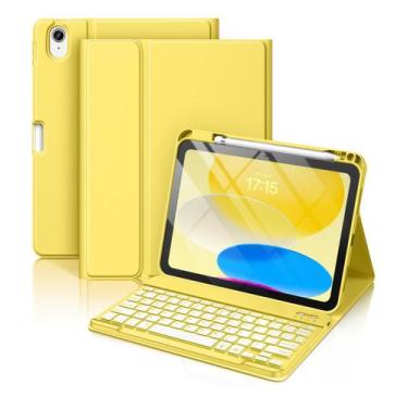 Imagem de Capa com teclado Hamile para iPad de 10ª geração 10,9" amarela