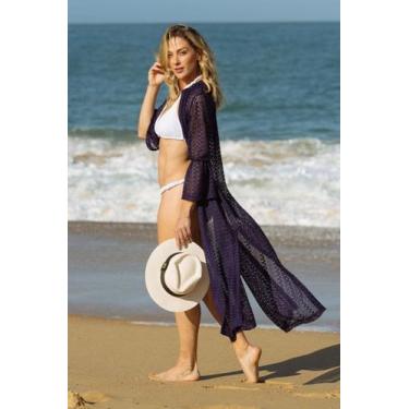 Imagem de Saída Praia Longa Renda - Sogni Belli, M, Azul marinho