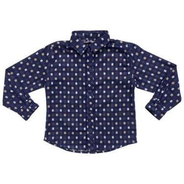 Imagem de Camisa Infantil Look Jeans Manga Longa, Marinho, 02