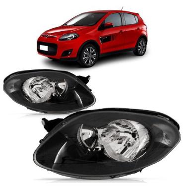 Imagem de Farol Dianteiro Palio G5 2012 A 2016 Máscara Negra - Automotive Import