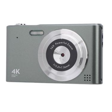 Imagem de Câmera Digital para Fotografia, Câmera de Vlogging 4K 48MP Com Zoom 16x, Câmeras Compactas de Viagem Anti-vibração de 2,4 Polegadas Com Flash (Verde)