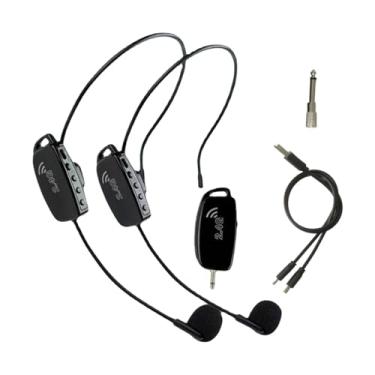 Imagem de menolana Fone de ouvido microfone fone de ouvido microfone 50m alcance uso recarregável multiuso para artistas de palco de fitness alto-falantes amplificador, 2 Microfone