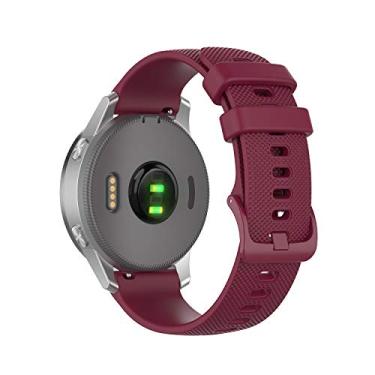 Imagem de Anrir Pulseira de silicone para Garmin Vivoactive 4S, Vivomove 3S 39 mm, Venu 2S, Forerunner 255s - 18 mm, Fossil Gen 6/5E 42 mm, Sport 41 mm - Vermelho