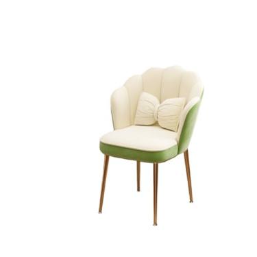 Imagem de Cadeira de escritório ergonômica Cloud Comfort - perfeita para uso doméstico e escritório (esponja confortável] pernas douradas - branca e verde [almofada borboleta])