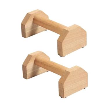 Imagem de Aymzbd 2 peças barras de flexão de fitness pranchas portáteis calistenia paralelos de madeira push up stands para casa exercício das mulheres dos homens, S