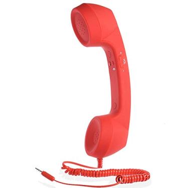 Imagem de Aparelho de telefone retrô, fone de ouvido retrô vintage de 3,5 mm, receptor de telefone celular, microfone alto-falante para telefones celulares, receptores de fone de ouvido para telefones
